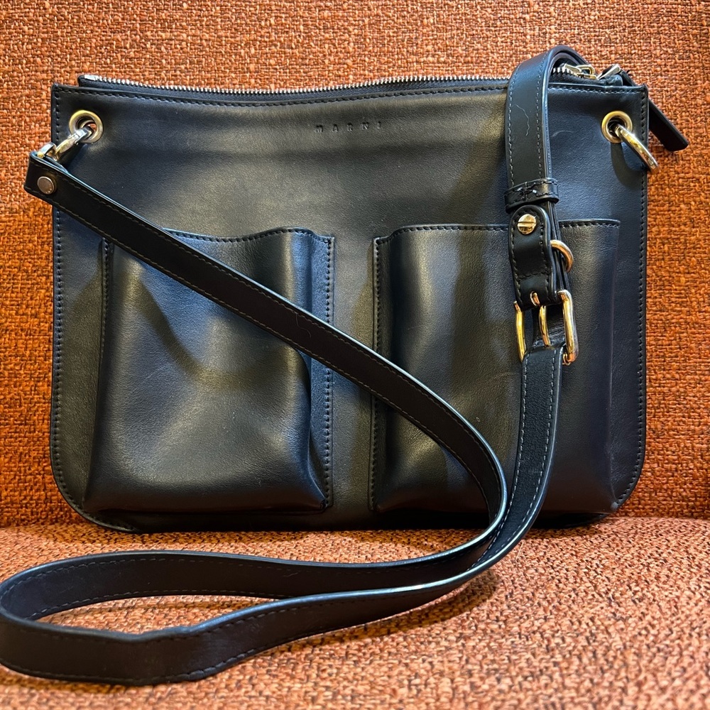 Marni purse crossbody bag black leather